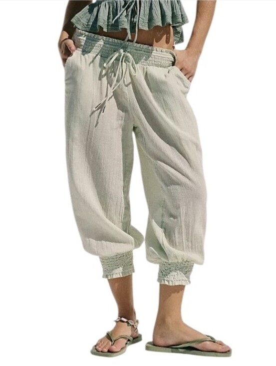 Free People Pants - Free People Taye Smocked Cotton Capris NWT